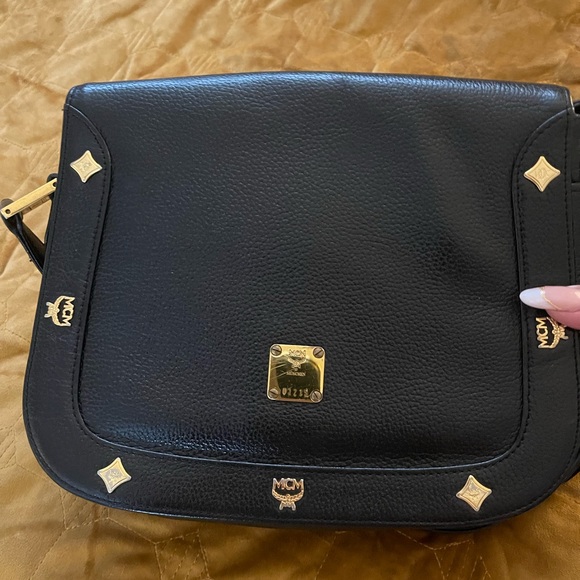 MCM Black Crossbody Bag with Gold Accents - Picture 1 of 8